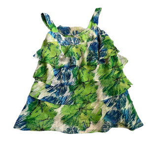 Women's Lane Bryant Green Blue Floral Tank Top 18/20W
